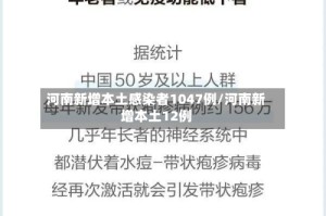 河南新增本土感染者1047例/河南新增本土12例