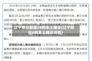 辽宁昨日新增29例本土确诊(辽宁昨日6例本土确诊详情)
