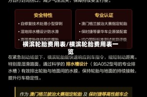 横滨轮胎费用表/横滨轮胎费用表一览