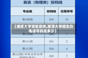 【湘潭大学招生宣传,湘潭大学招生办电话号码是多少】