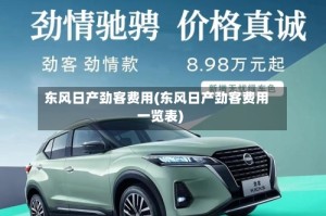 东风日产劲客费用(东风日产劲客费用一览表)