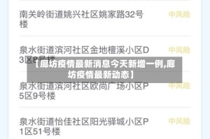 【廊坊疫情最新消息今天新增一例,廊坊疫情最新动态】