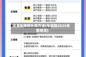 没买车损险补救方法(车损险2025年新规定)