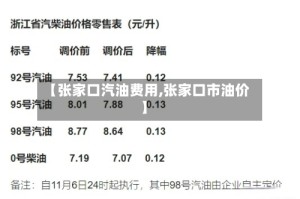 【张家口汽油费用,张家口市油价】
