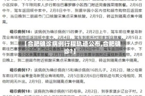 【合肥确诊病例行程轨迹公布,合肥确诊?】