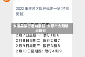 太阳县限行通知最新/太原市太阳明天限行