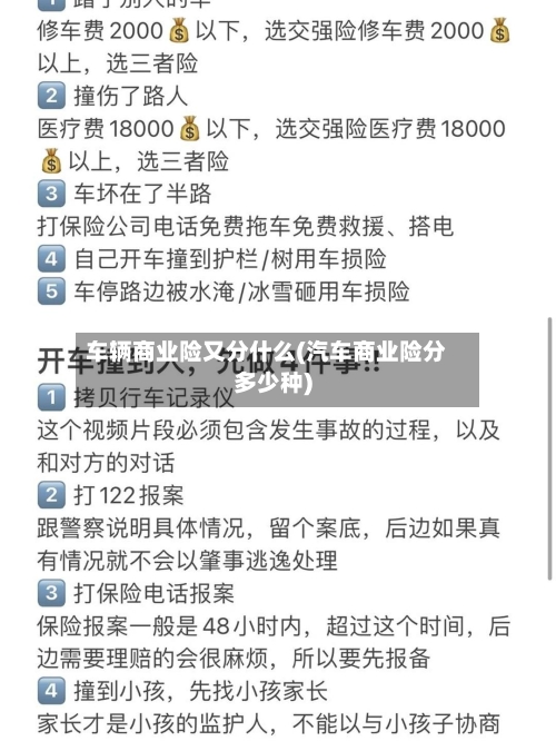 车辆商业险又分什么(汽车商业险分多少种)-第1张图片