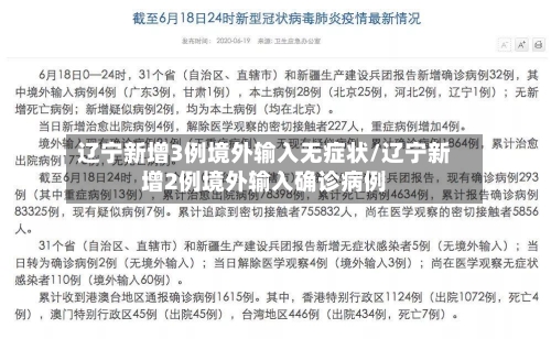 辽宁新增3例境外输入无症状/辽宁新增2例境外输入确诊病例-第2张图片