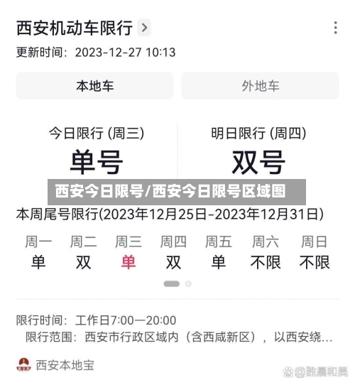 西安今日限号/西安今日限号区域图-第1张图片