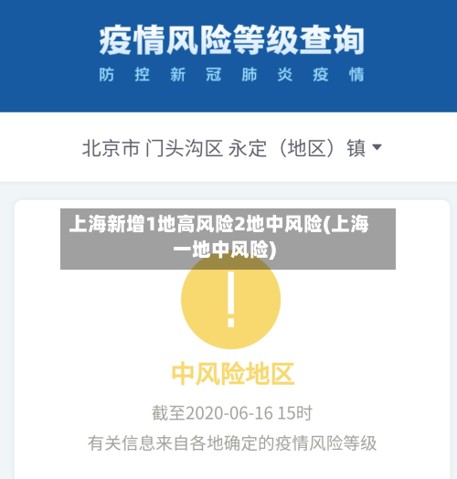 上海新增1地高风险2地中风险(上海一地中风险)-第1张图片