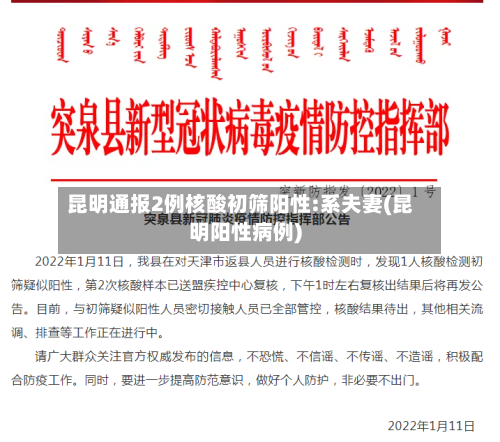 昆明通报2例核酸初筛阳性:系夫妻(昆明阳性病例)-第2张图片