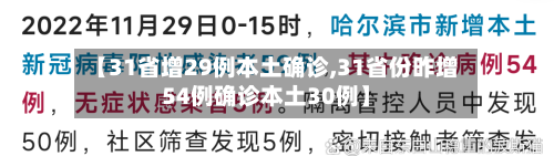 【31省增29例本土确诊,31省份昨增54例确诊本土30例】-第1张图片