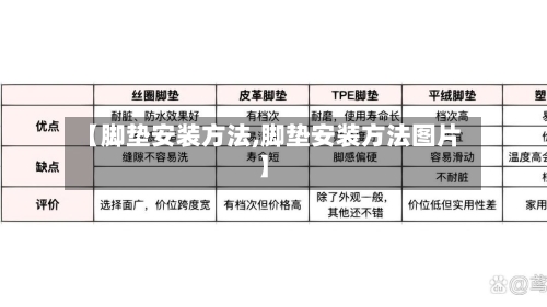 【脚垫安装方法,脚垫安装方法图片】-第1张图片